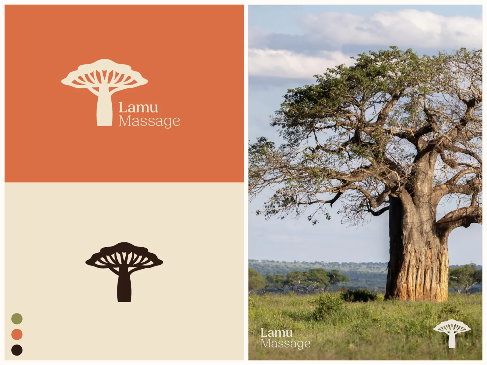 Lamu Massage brand identity presentation