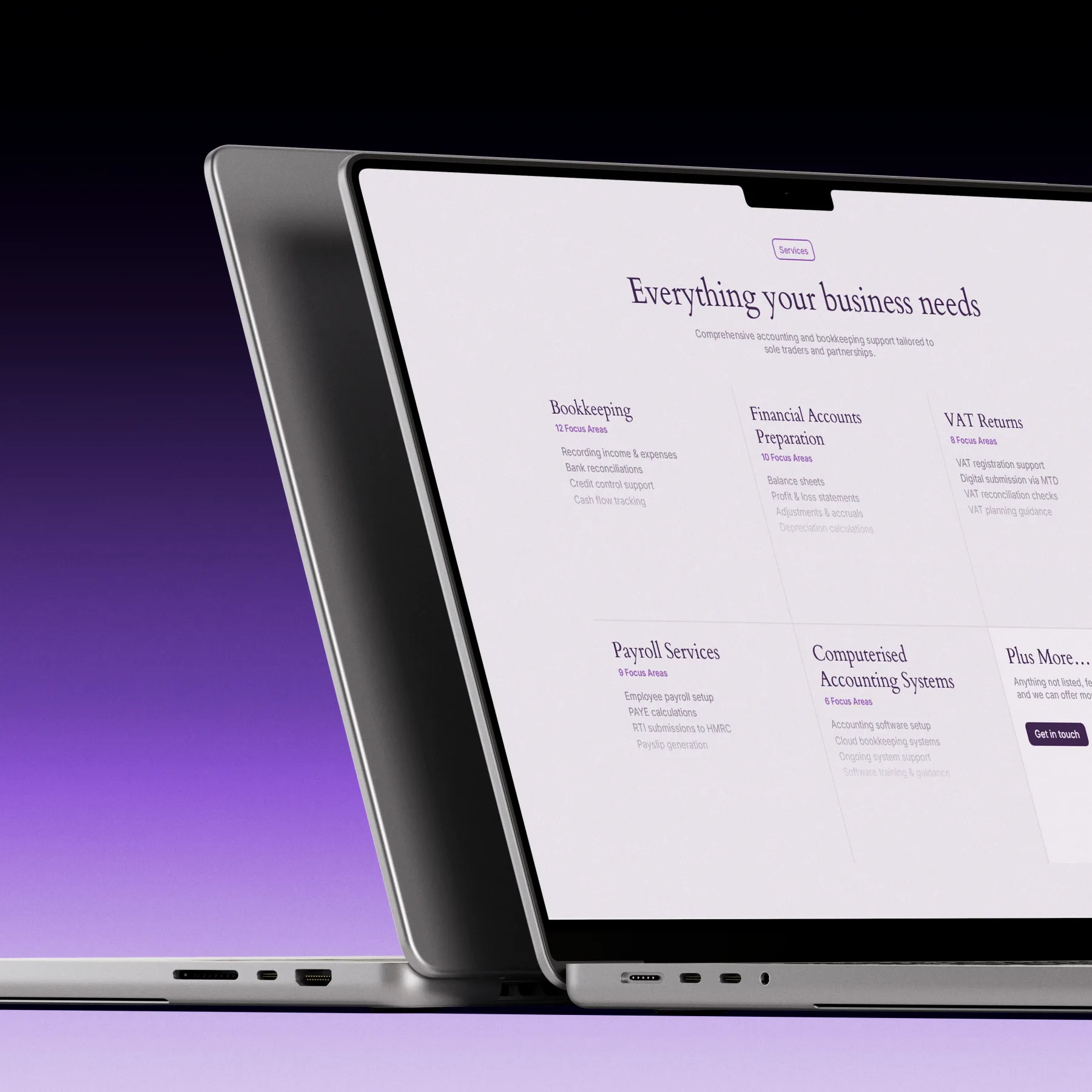 Violet Books accounting brand and website artwork